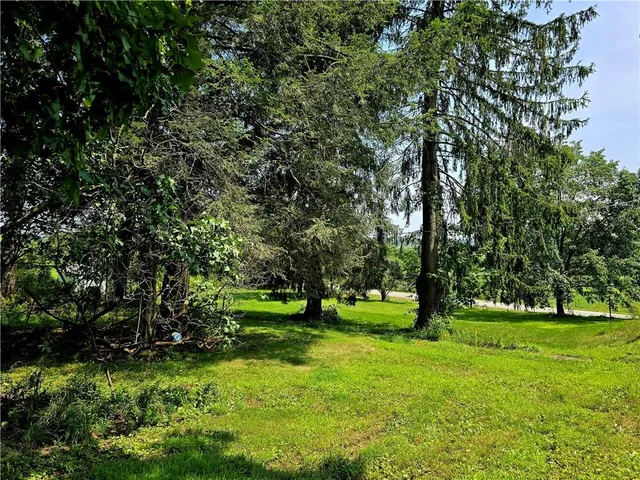 a view of grassy field with benches