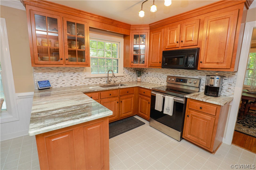13619 Winterberry Ridge Midlothian, VA 23112 - Photo 12 of 48 a kitchen with stainless steel appliances granite countertop a sink stove and microwave