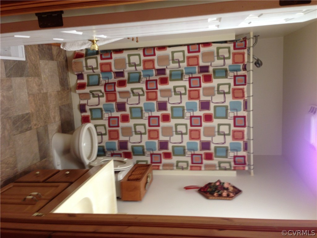 2309 Mt Pleasant Road Pamplin, VA 23958 - Photo 2 of 16 a bathroom with a sink toilet and shower