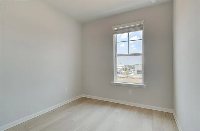 an empty room with a window