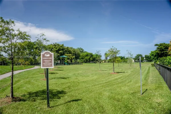 a view of park with slide