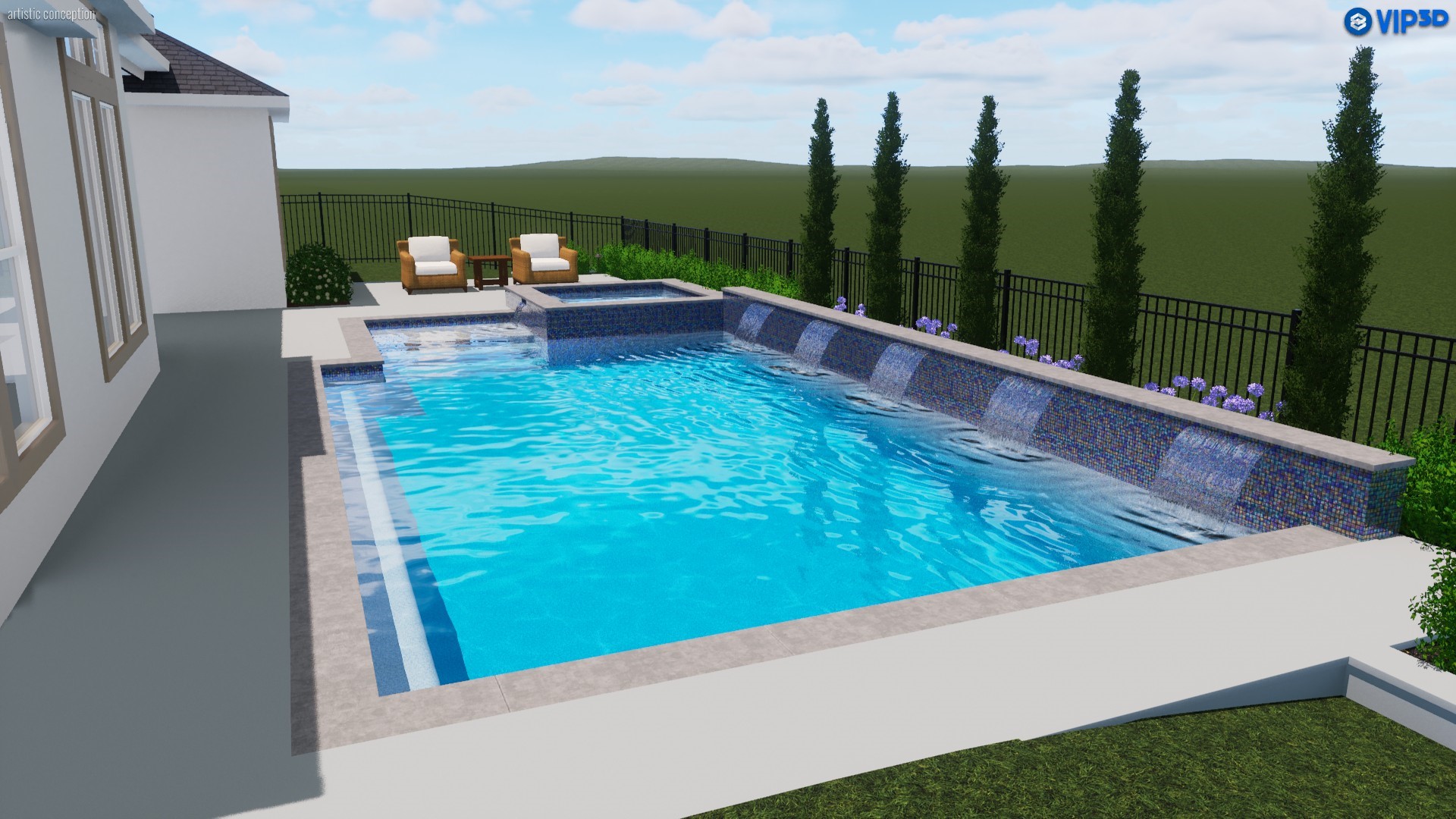 8511 Tynan Ridge Drive Magnolia, TX 77354 - Photo 42 of 50 *This is a pool rendering* There are so many possibilities with your beautiful backyard!
