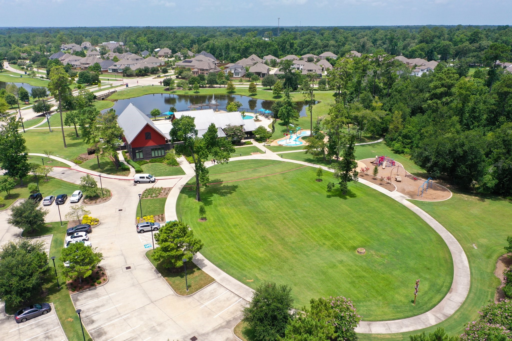 8511 Tynan Ridge Drive Magnolia, TX 77354 - Photo 48 of 50 an aerial view of residential houses with outdoor space and trees all around