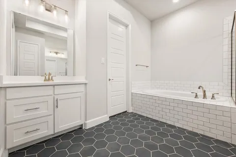 a bedroom with a workspace