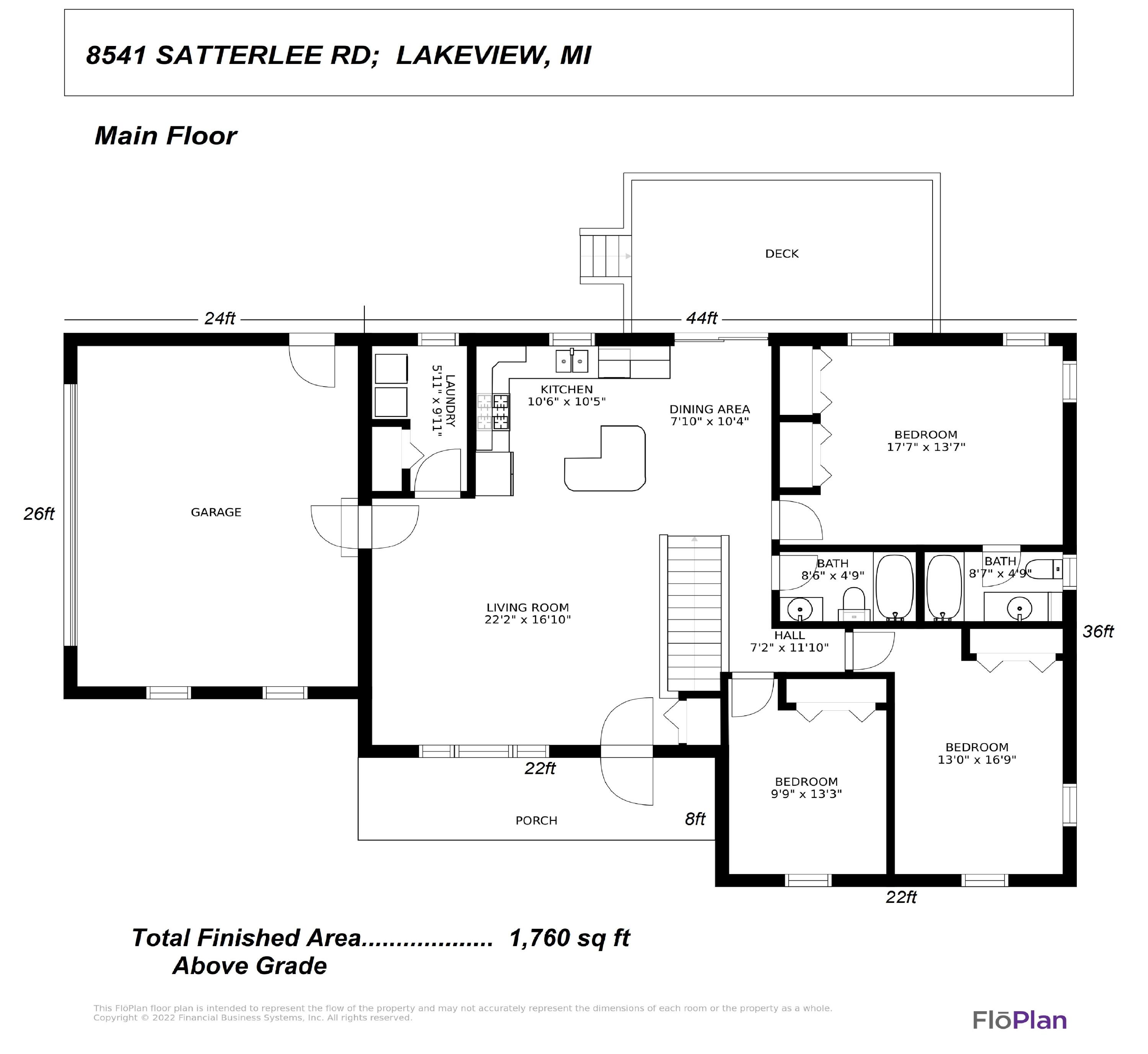 8541 Satterlee Road Lakeview, MI 48850 - Photo 5 of 46 FloPlan Main Floor FINAL