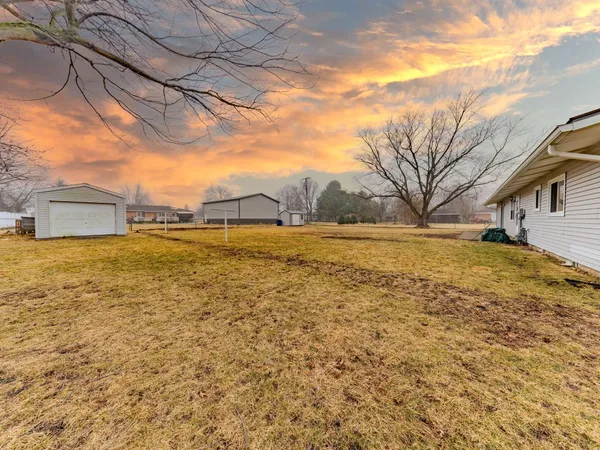 a view of a yard with a trees