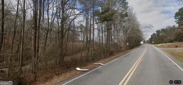 a view of a row of trees