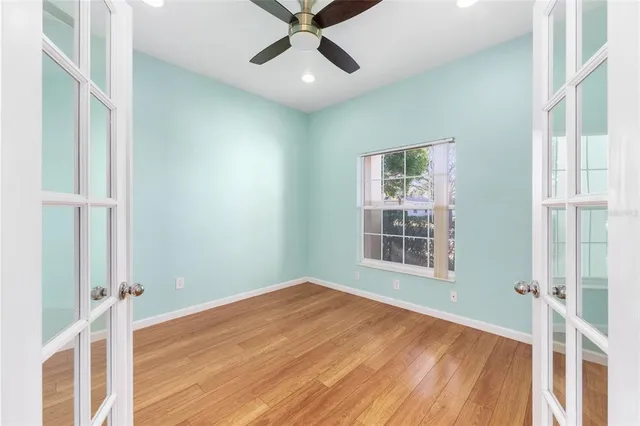 a view of entryway with wooden floor