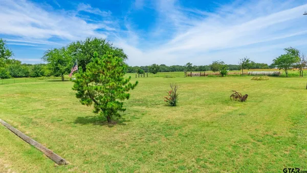 a view of an ocean from a yard