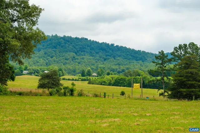 a backyard of a house with lots of green space and trampoline