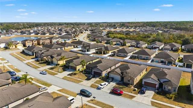 an aerial view of a city