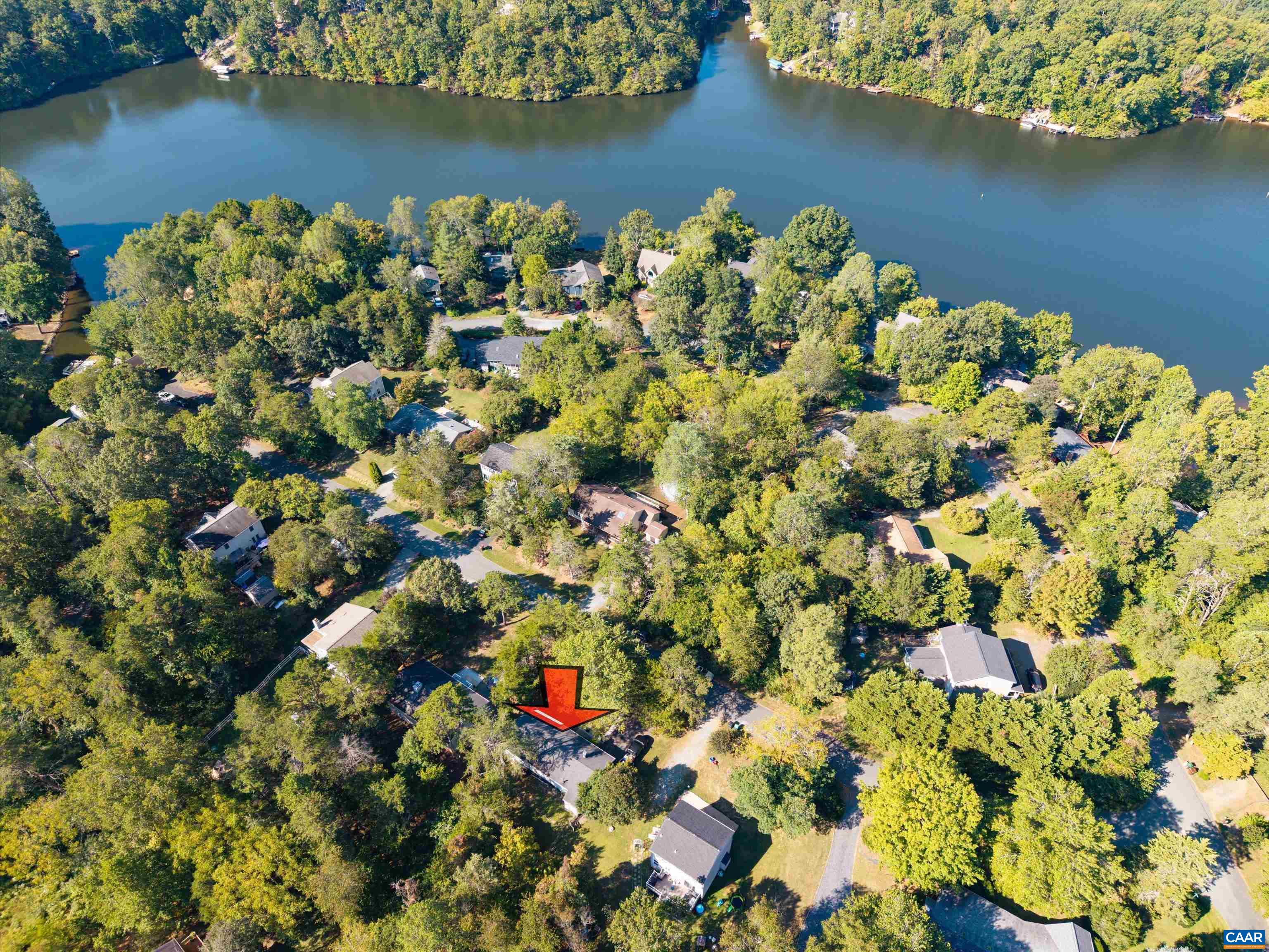 9 Pleasant View Terrace Palmyra, VA 22963 - Photo 4 of 34 an aerial view of a houses with a lake view