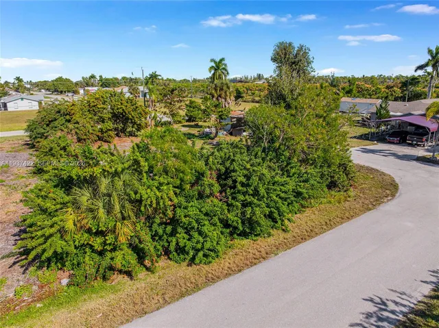 a view of a garden with a building in the background