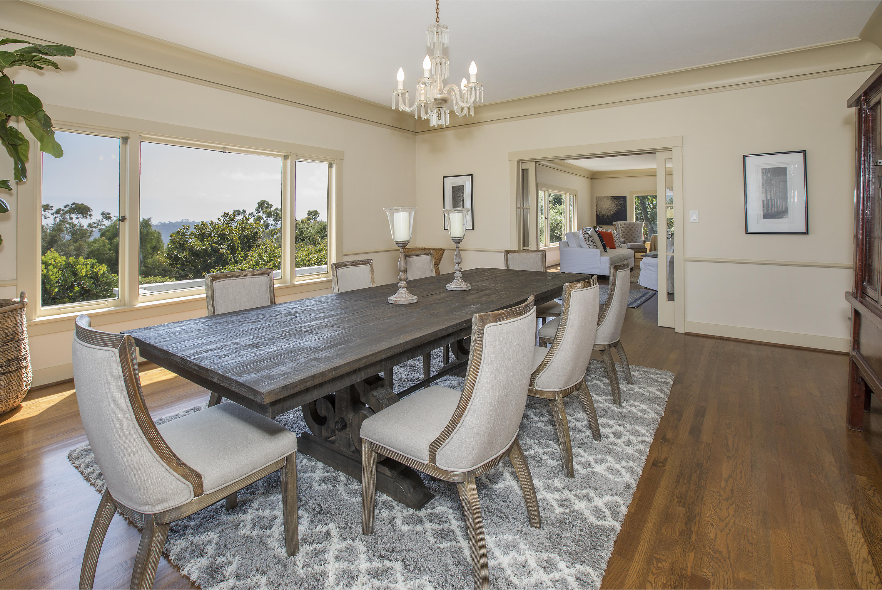 1415 Dover Road Santa Barbara, CA 93103 - Photo 13 of 40 a view of a dining room with furniture window and wooden floor