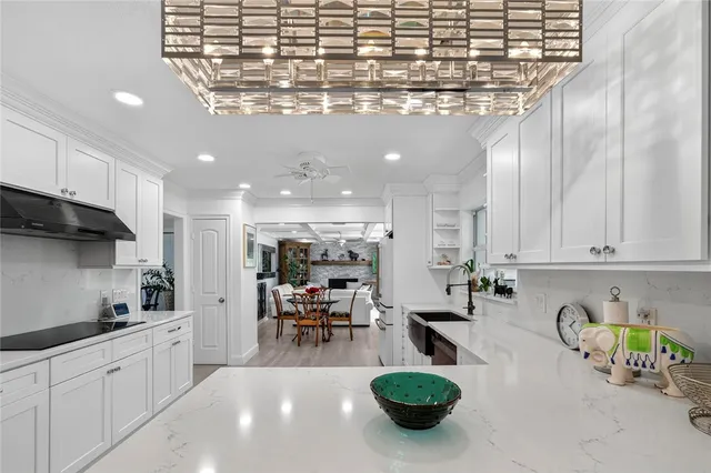 a kitchen with lots of counter space