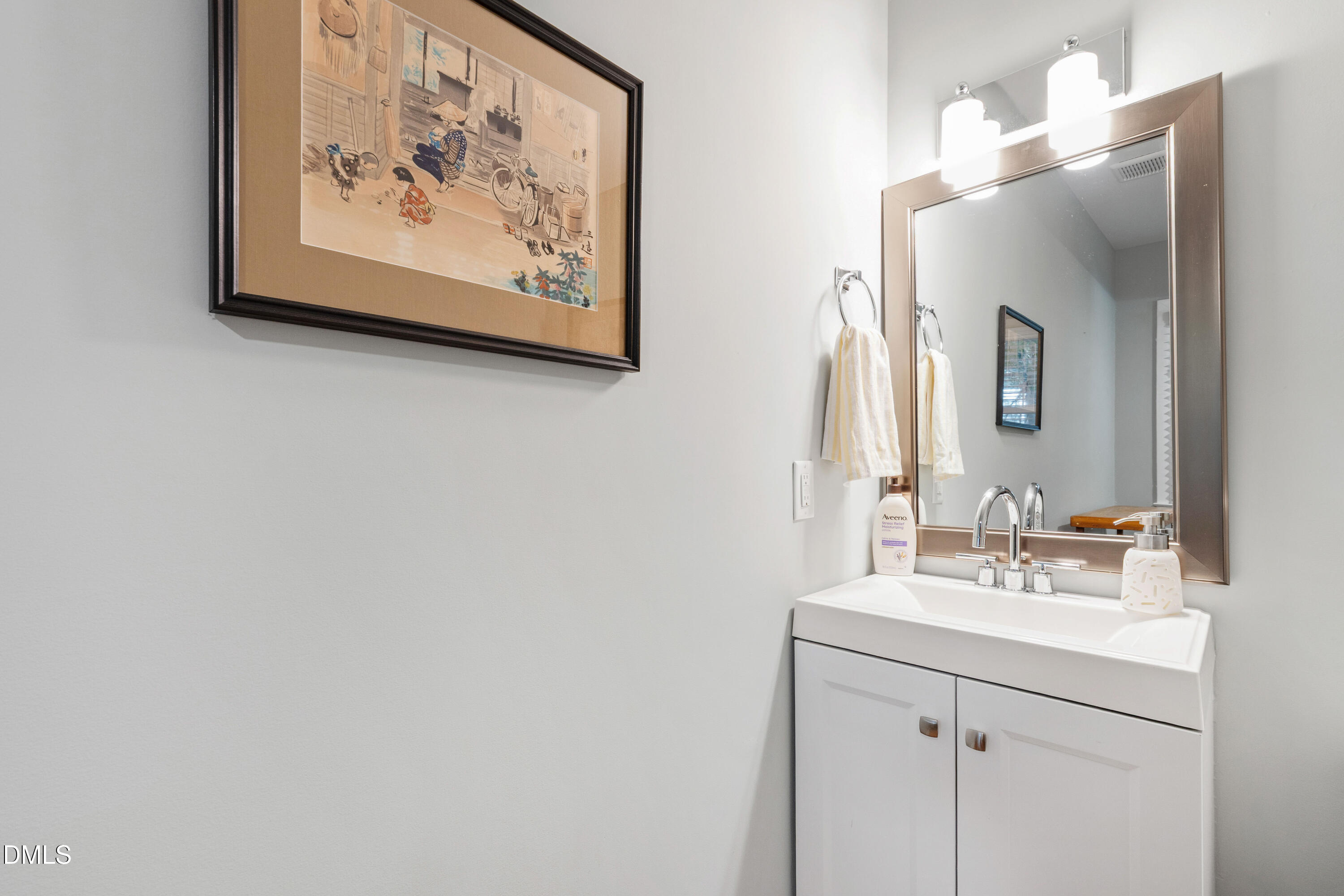 408 Troy Place Raleigh, NC 27609 - Photo 20 of 49 a bathroom with a sink and a mirror