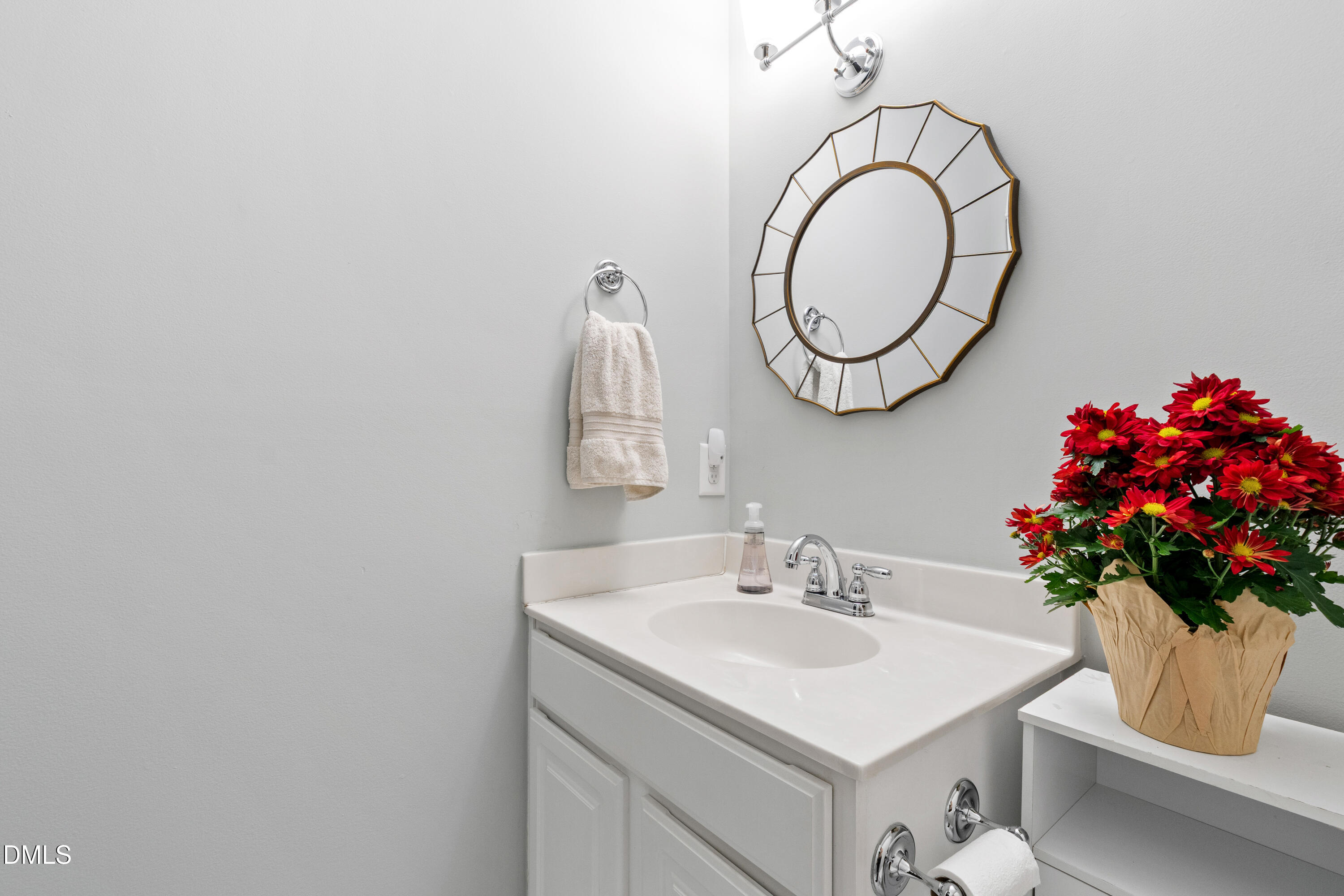 408 Troy Place Raleigh, NC 27609 - Photo 33 of 49 a bathroom with a sink and a mirror