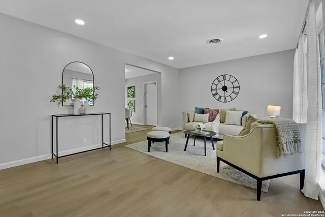 a living room with furniture