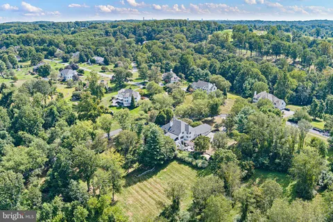 a view of a forest with a houses
