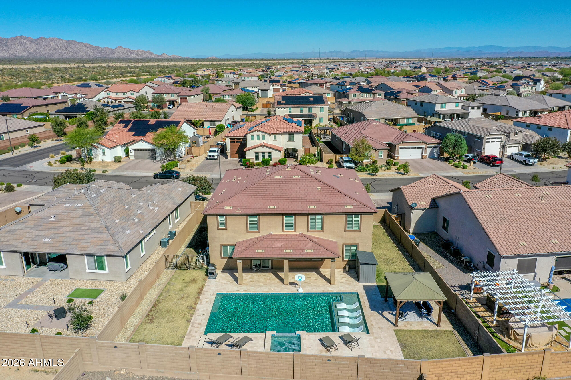18971 West Clinton Street Surprise, AZ 85388 - Photo 82 of 91 an aerial view of a house with a swimming pool