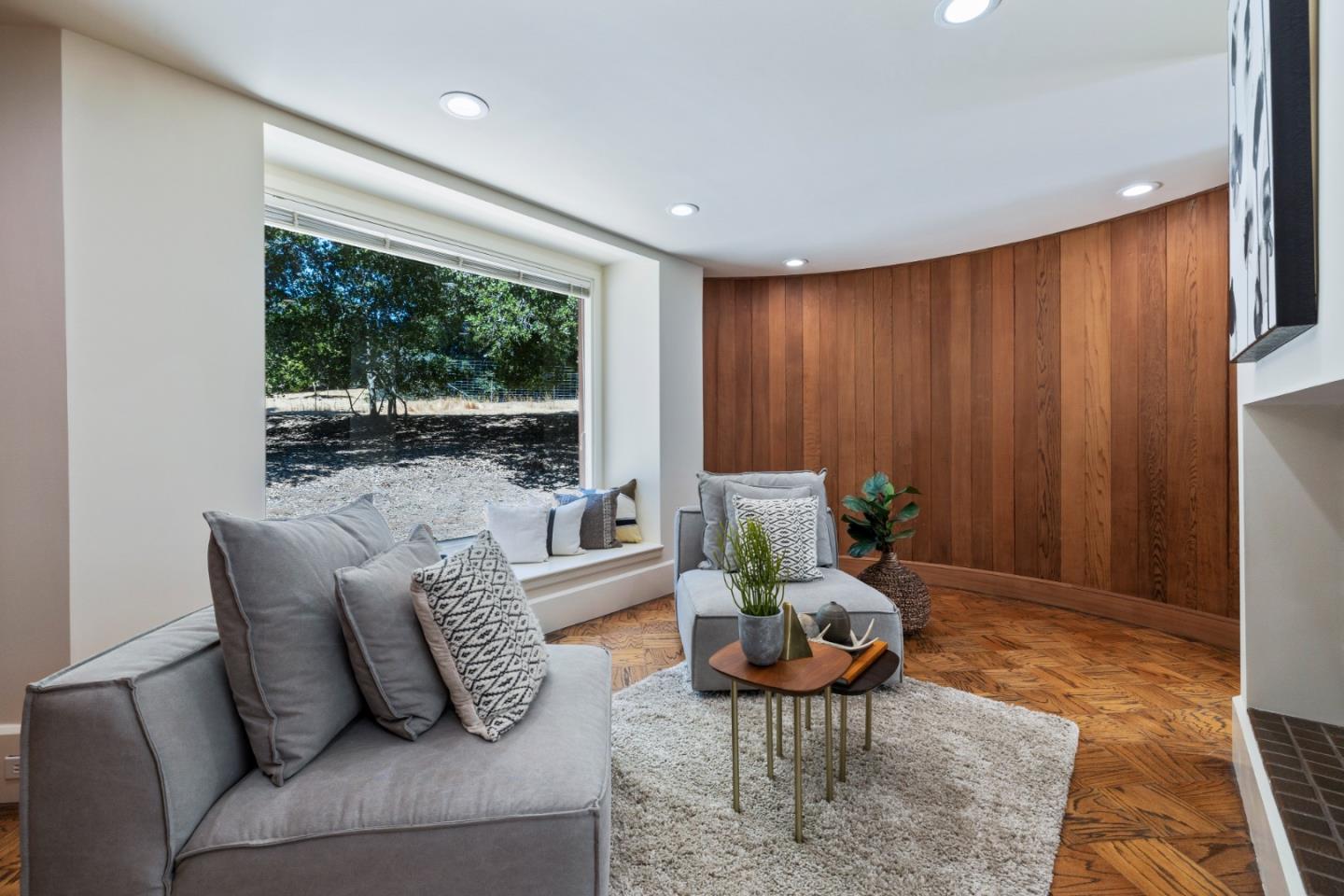3364 Woodside Road Woodside, CA 94062 - Photo 18 of 48 a living room with furniture and a large window