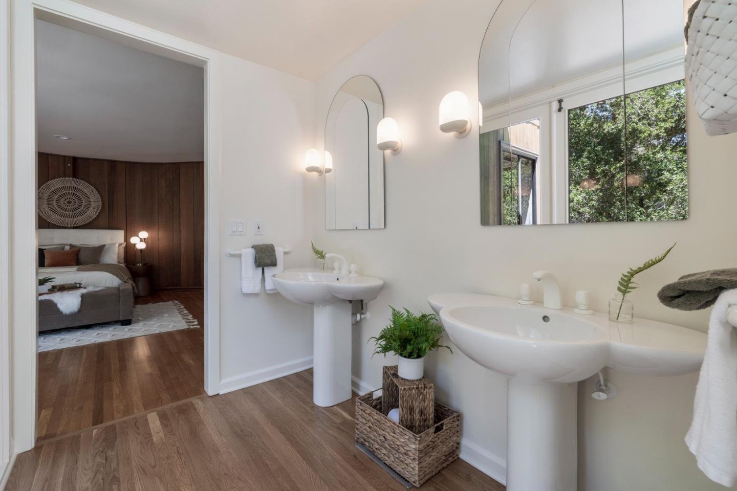 3364 Woodside Road Woodside, CA 94062 - Photo 31 of 48 a bathroom with a sink and a mirror