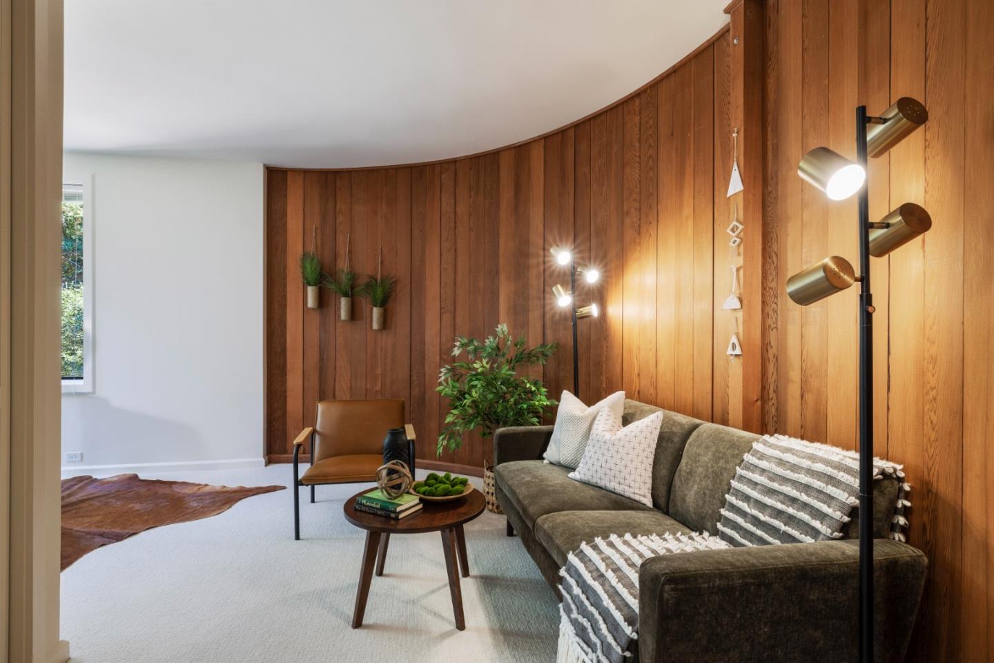 3364 Woodside Road Woodside, CA 94062 - Photo 36 of 48 a living room with furniture and a lamp