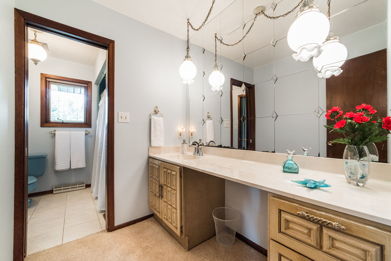 16045 Whipple Road Sycamore, IL 60178 - Photo 28 of 60 a bathroom with a sink vanity and a mirror