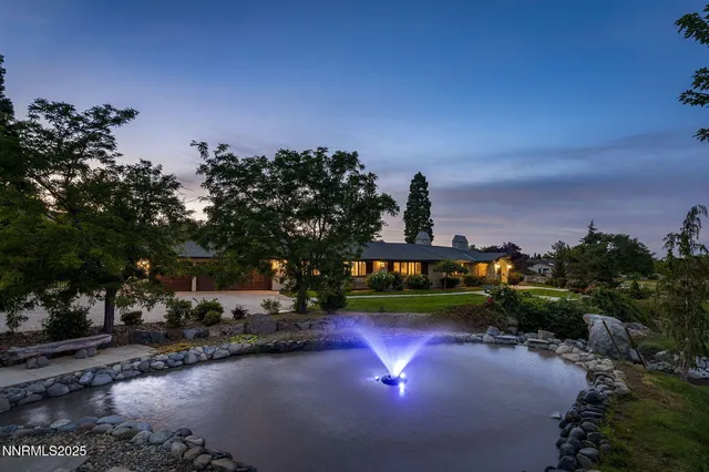 an aerial view of a town with couple of houses