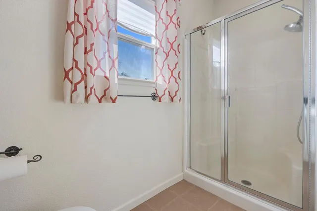 a view of a backyard with palm trees