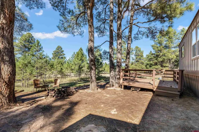 a view of outdoor space with seating area