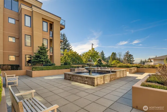 a outdoor space with patio furniture