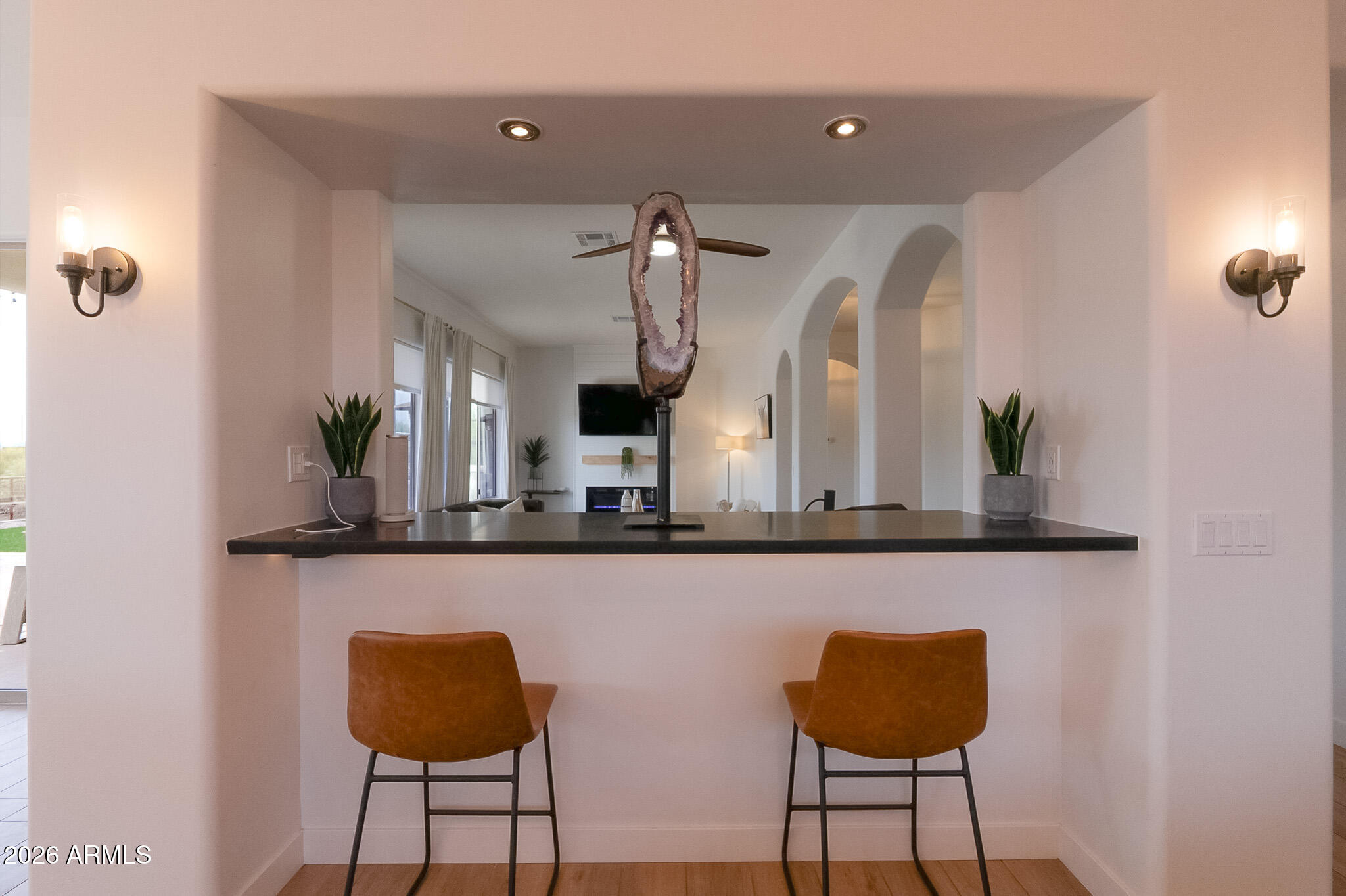 14604 East Peak View Road Scottsdale, AZ 85262 - Photo 10 of 49 Kitchen Bar overlooking living room
