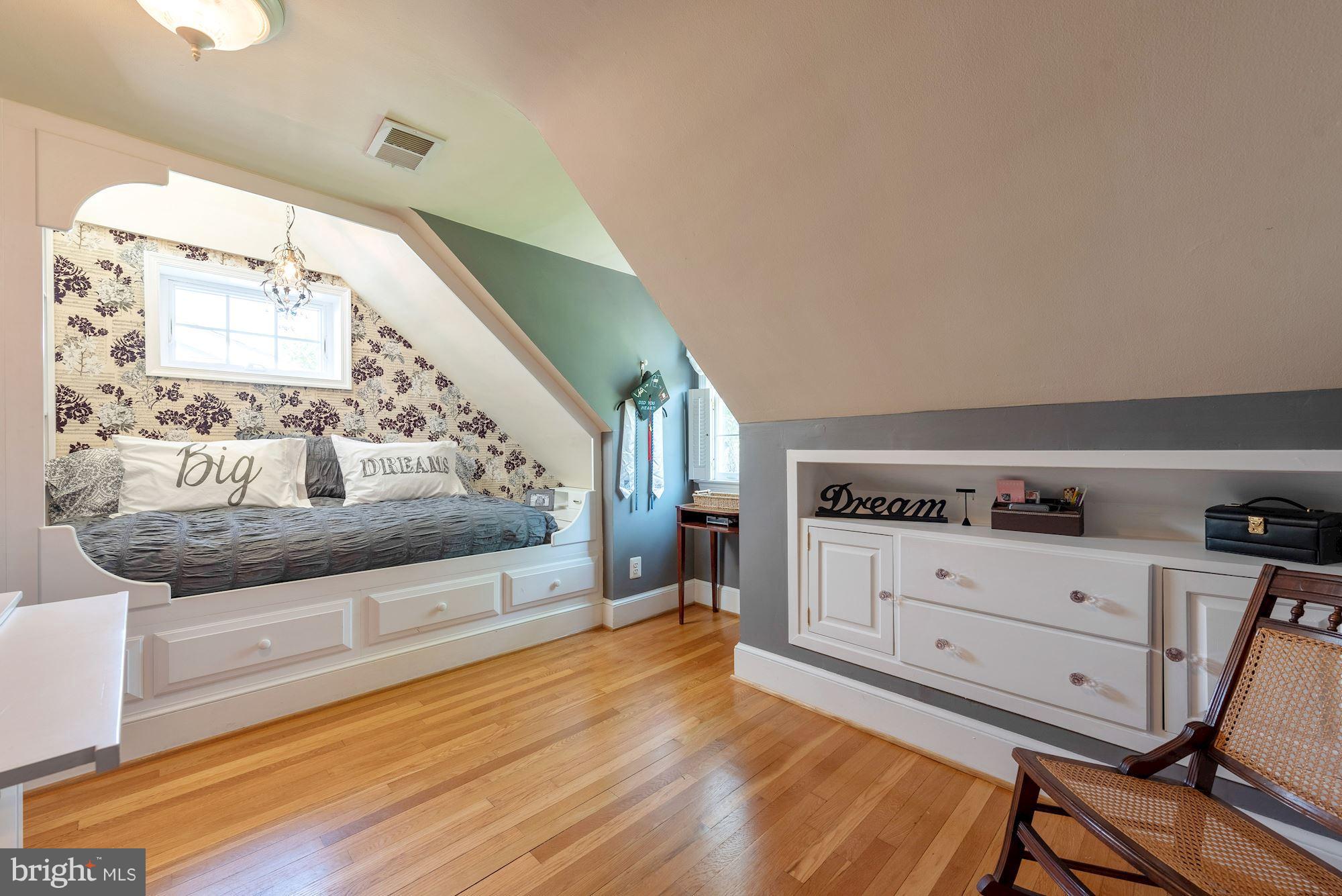 7510 Clifton Road Clifton, VA 20124 - Photo 19 of 30 Bedroom 4 has built-in twin bed, storage, skylight