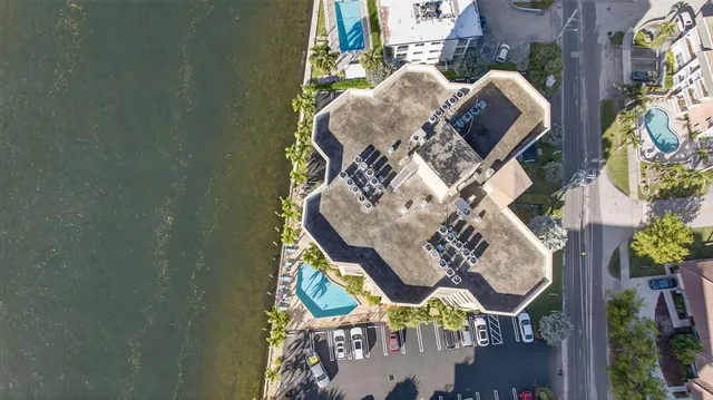 a city view with tall buildings