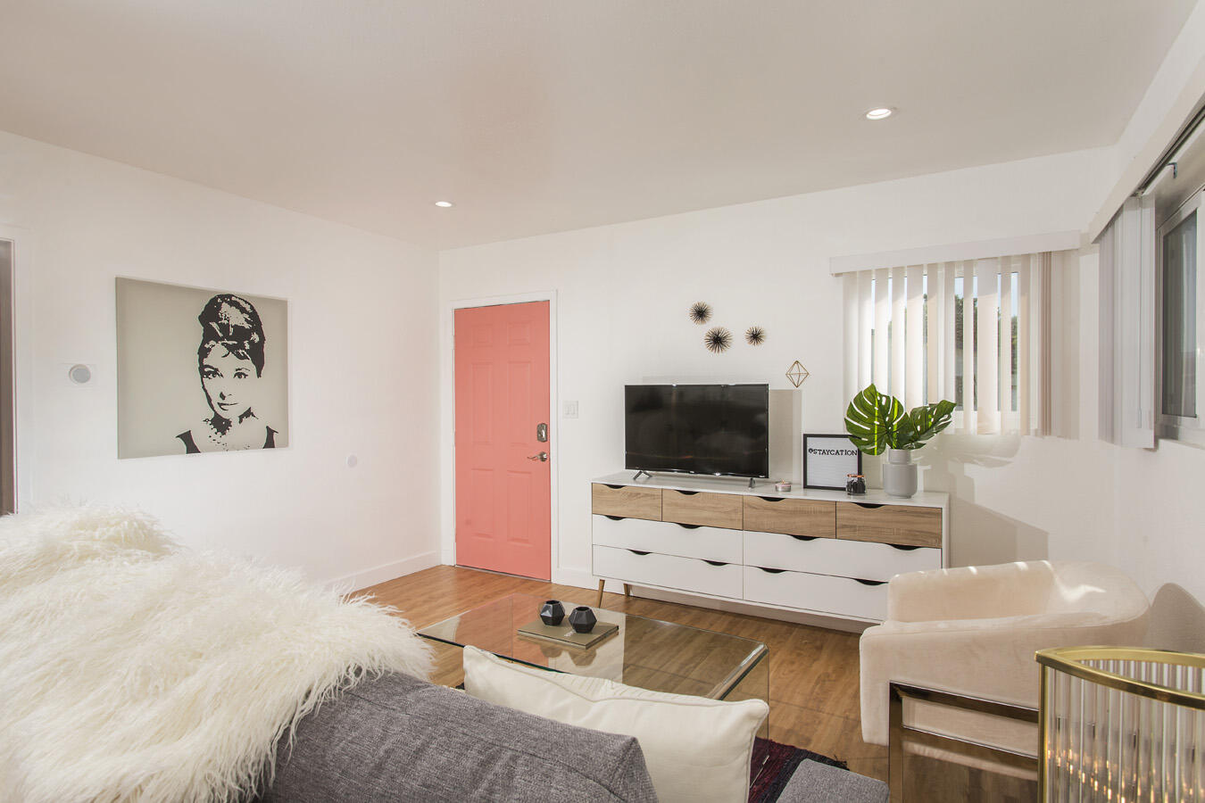 68080 Risueno Road Cathedral City, CA 92234 - Photo 36 of 98 a bedroom with a bed and a flat screen tv