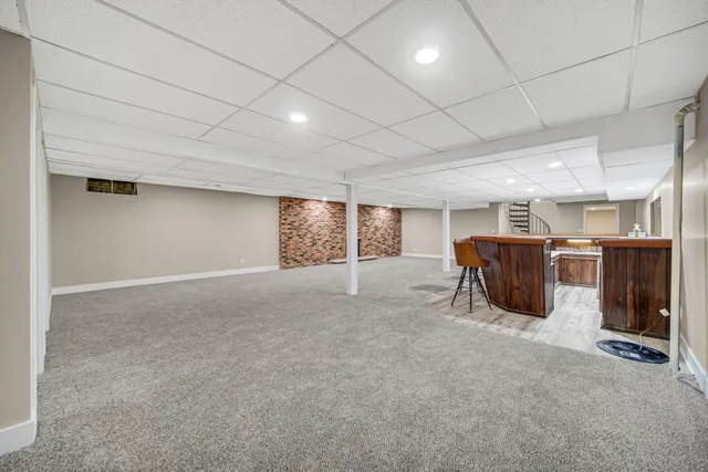 a view of a room with furniture