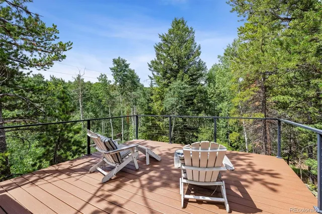 a view of a patio with a table