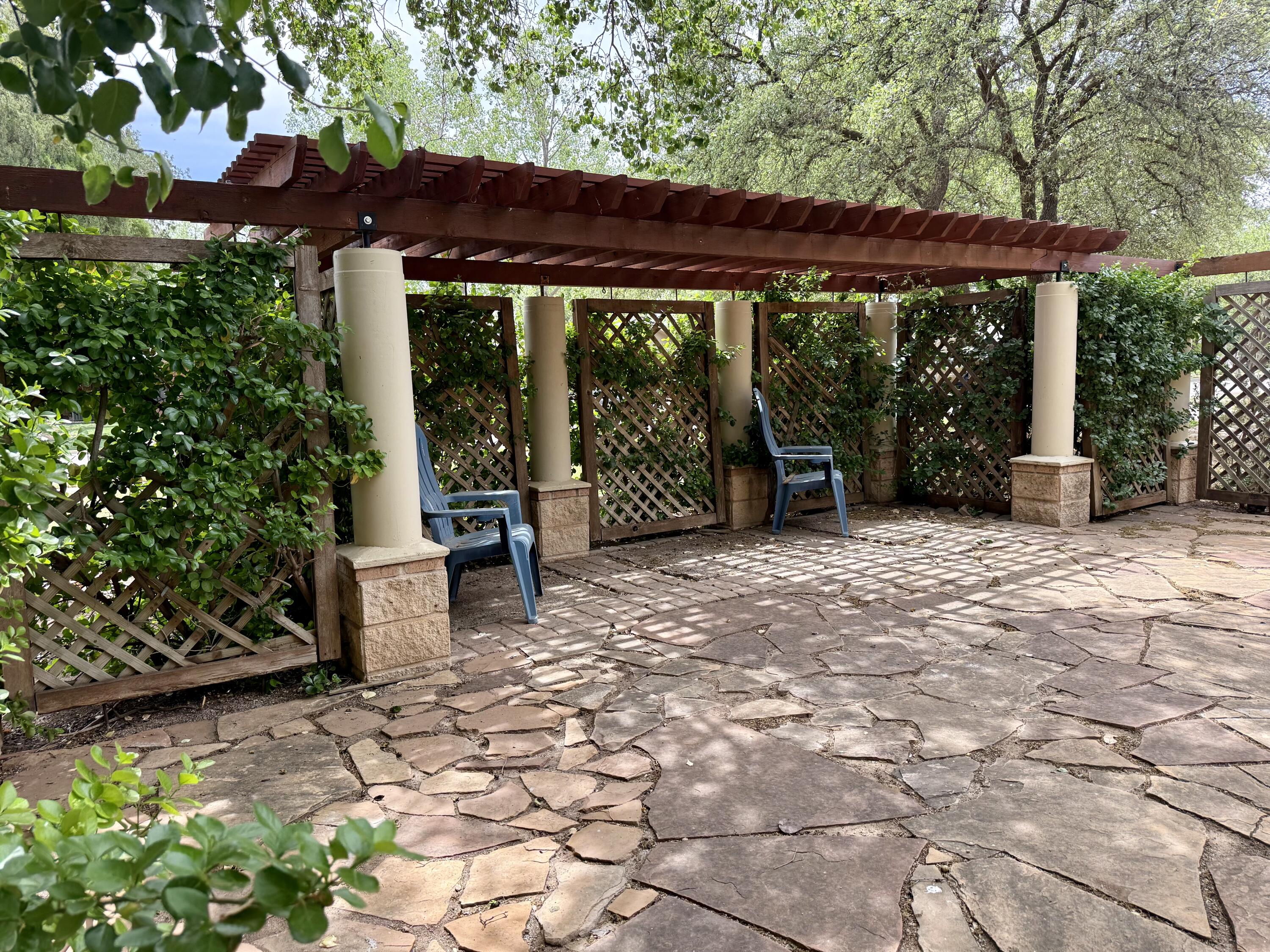 4406 15th Street Lubbock, TX 79416 - Photo 56 of 61 a backyard of a house with a large tree and plants