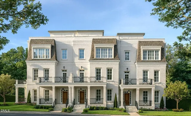 a front view of a multi story building