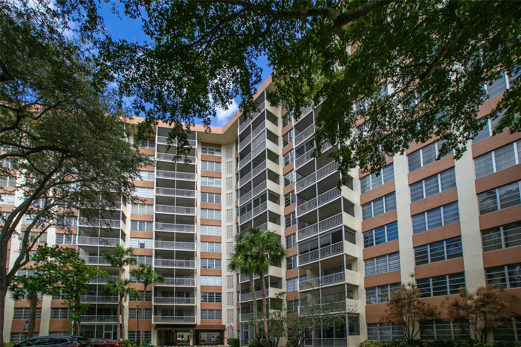 a front view of a building
