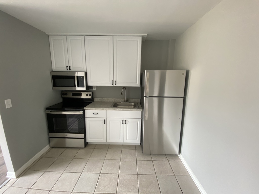 29837 Highway 50, Unit E1 Peotone, IL 60468 - Photo 2 of 17 a kitchen with a refrigerator sink and cabinets