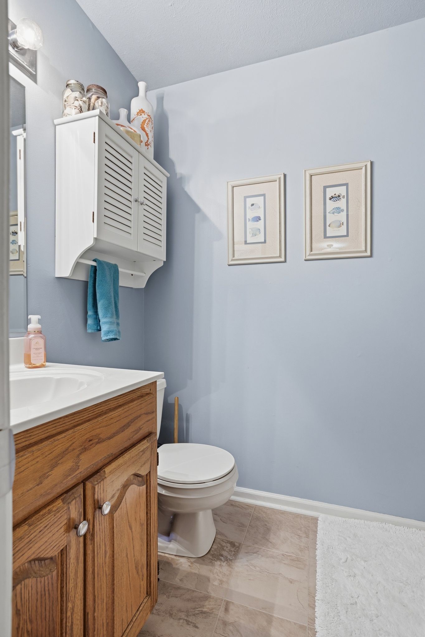 1038 South Cross Bridges Road Mount Pleasant, TN 38474 - Photo 17 of 39 a bathroom with a sink a toilet and mirror