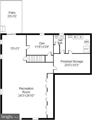 9625 Braddock Road Fairfax, VA 22032 - Photo 6 of 30 Basement Floorplan