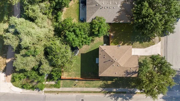 an aerial view of a house