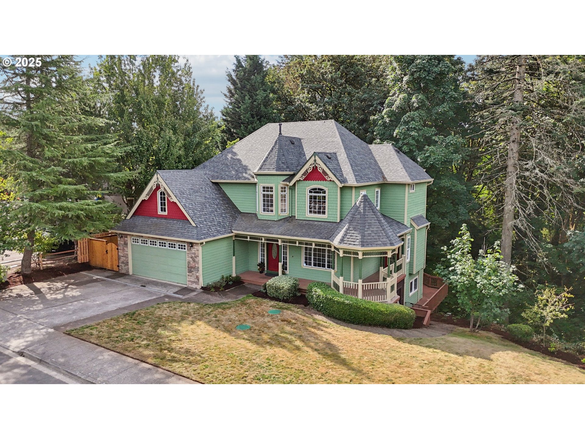 a aerial view of a house