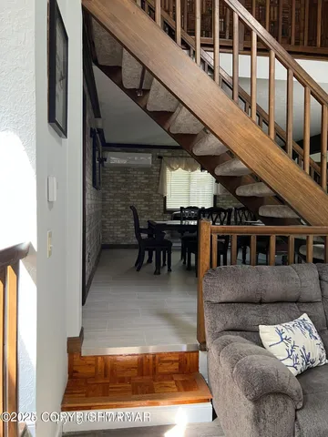 a living room with furniture