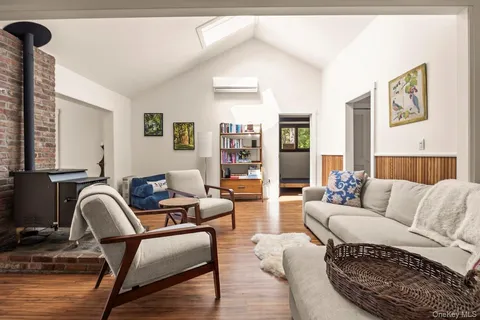 a living room with furniture and a couch