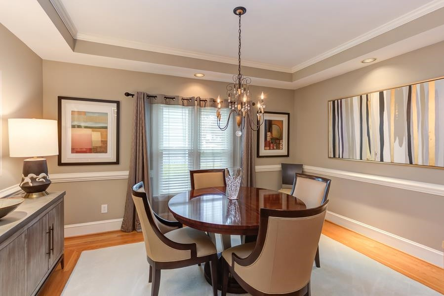 2913 Hawtree Drive Raleigh, NC 27613 - Photo 5 of 28 A calm & quiet spot to enjoy festive or holiday meals in style. Dining Room