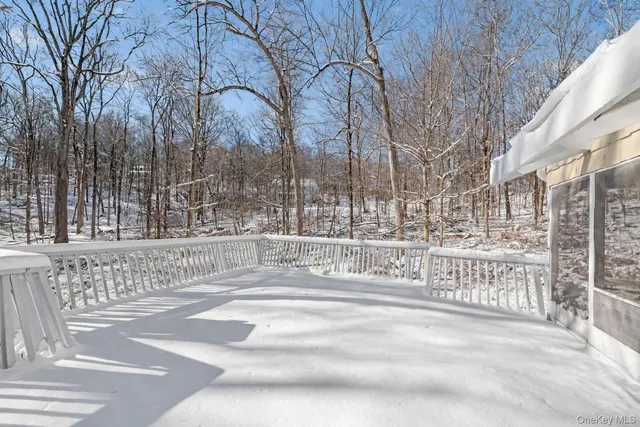 a view of a building with a bench